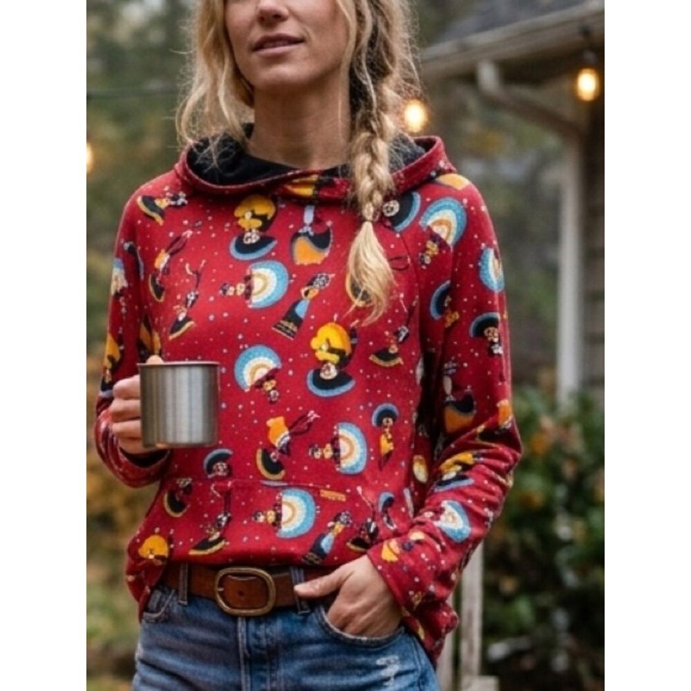 LuLaRoe Red Graphic Hoodie sz LG